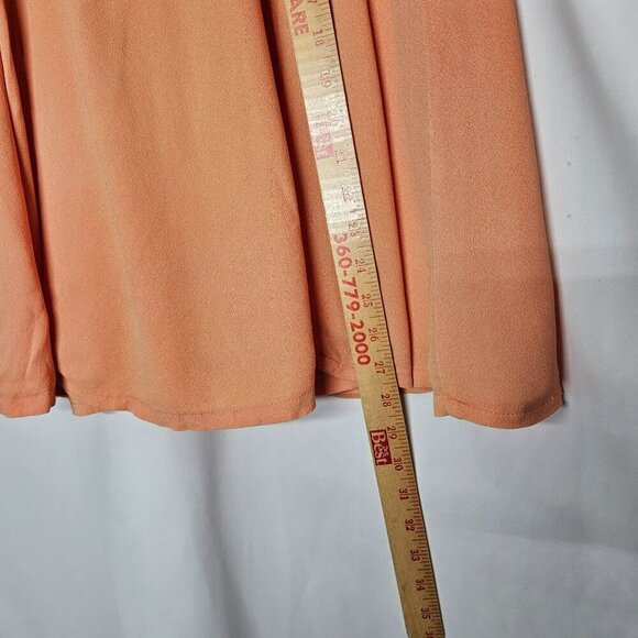 Ascente Peach Midi Skirt Wide Elastic Pleated Waist Rayon No Pockets Pull on‎ M - Picture 9 of 11
